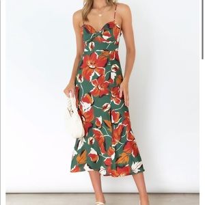 NWT Xin Midi Dress - Emerald Flowers